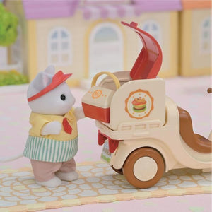 Gioco Catering - SYLVANIAN FAMILIES - Hamburger Stand - Papa Latte Cat e Scooter