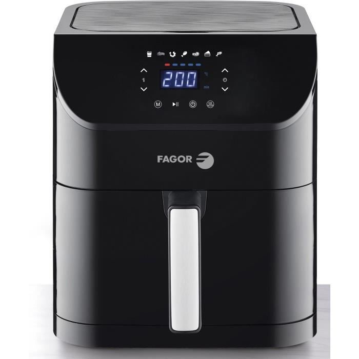 Friggitrice senza olio - FAGOR - Airfryer XL - 8 L - 1800 W - Touch screen - 7 preimpostazioni di cottura - Timer - Nero