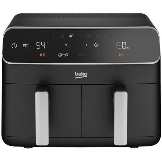 Friggitrice ad aria calda multifunzione - BEKO - FRL5388B - 2400 W - 8,5 L per 2 kg di patatine - 2 vasche (2x 4,5 L) - Nero