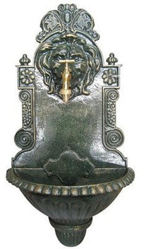 FONTANA IN GHISA LEONE ANTICHIZZATA CON RUBINETTO COLORE VERDE O GRIGIO