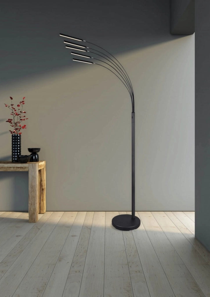 Lampada da terra ad arco LED REED argento 5 luci RL