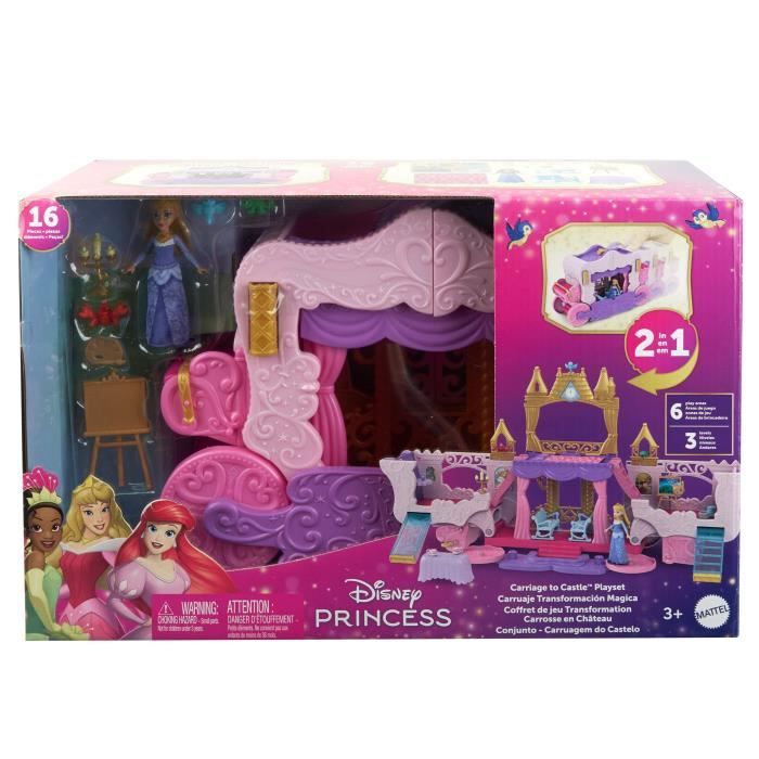 Disney Princesses-Caleche e Castle-Box con bambola Aurora HWX17