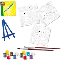 Dipingi con i numeri su tela - 3 animali della foresta - SES CREATIVE