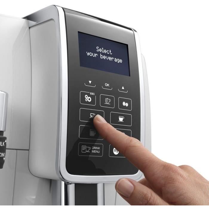 DELONGHI ECAM 350.35.W Macinacaffè espresso DINAMICA Schermo 4 ricette - Bianco