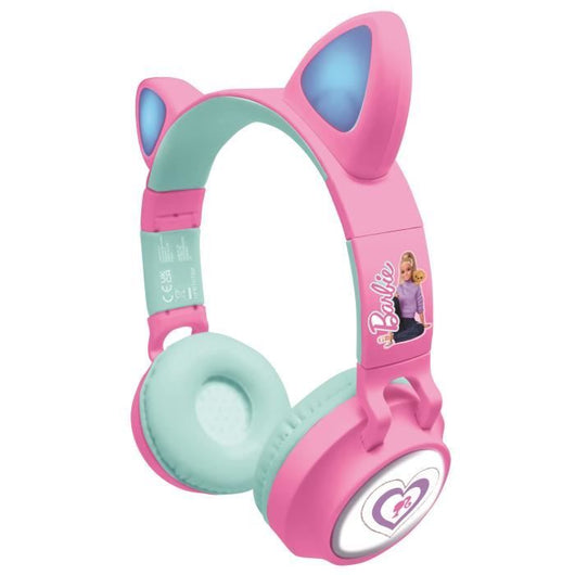 Cuffie Barbie wireless ricaricabili illuminate con orecchie da gatto
