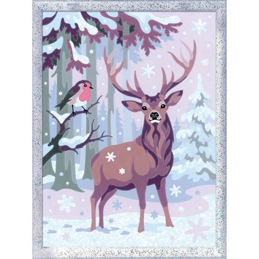 CreArt Kids 18x24cm Romantic Deer, Kit di pittura con i numeri, Numero d'arte, Età 9+, 25831, Ravensburger