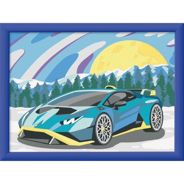 CreArt Kids 18x24cm Lamborghini, Kit di pittura con i numeri, Numero d'arte, Età 7+, 25842, Ravensburger