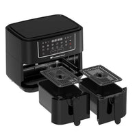 CONTINENTAL EDISON Friggitrice ad aria senza olio - RFRSH24002CB - 9 L - Doppi vassoi - 2400 W - Nero