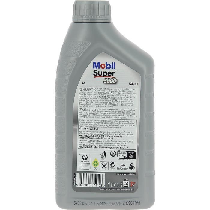 Contenitore olio motore - MOBIL - S3000 5W30 XE - 1 L - 4 stagioni