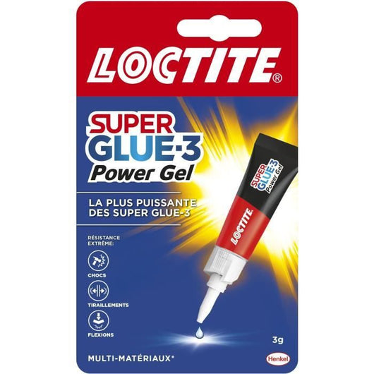 Colle cianoacrilate - LOCTITE - SUPERGLUE-3P - Power gel - Tubo da 3 g