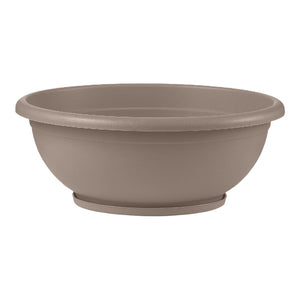 CIOTOLA NAXOS con sottovaso ad incastro Vaso BASSO fioriera Ø 30 cm VARI COLORI Color: AVANA