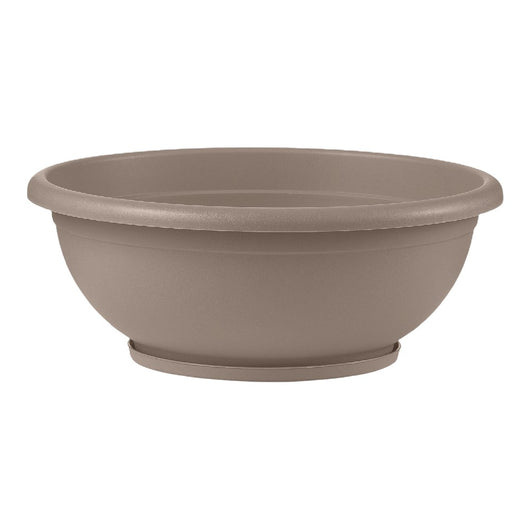 CIOTOLA NAXOS con sottovaso ad incastro Vaso BASSO fioriera Ø 30 cm VARI COLORI Color: AVANA