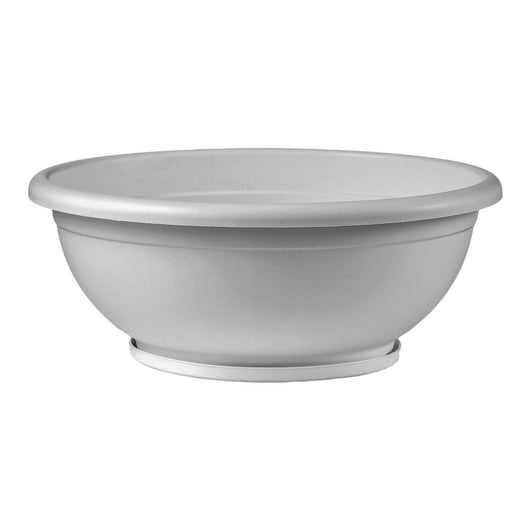 CIOTOLA NAXOS con sottovaso ad incastro Vaso BASSO fioriera Ø 30 cm VARI COLORI Color: GRIGIO PASTELLO