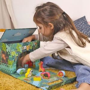 Casetta Safari - PLANeTE BOIS - FSC - 10 pezzi - Gioco per bambini - Dai 18 mesi