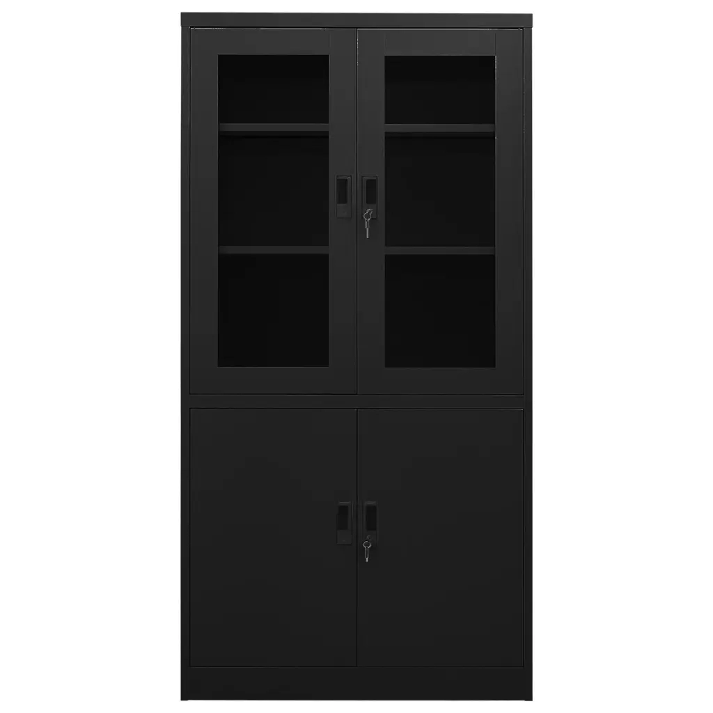 Armadio per Ufficio Nero 90x40x180 cm in Acciaio 335948