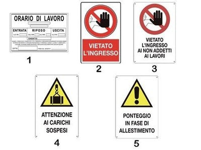 CARTELLO SEGNALATORE VIETETO L'ACCESSO AI NON ADDETTI AI LAVORI