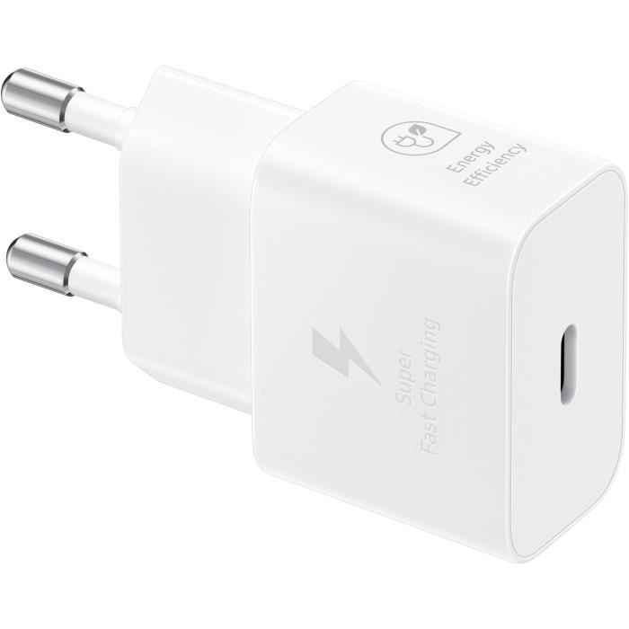 Caricabatterie rapido SAMSUNG Sector - USB C da 25 W (con cavo) - Bianco