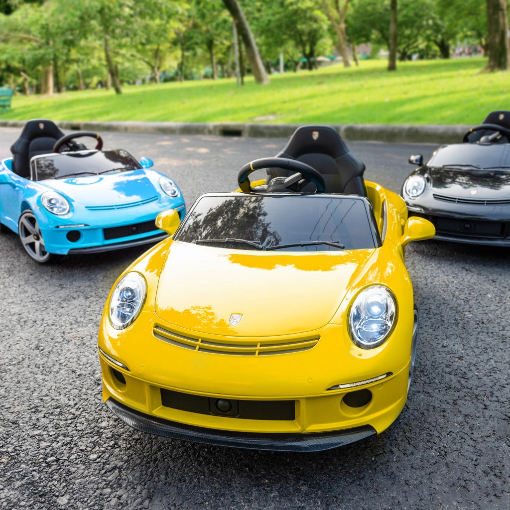 Auto elettrica per bambini ¨C zephmum ¨C Giallo, telecomando, musica, 3-5 anni