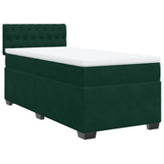 Letto singolo | Letto per adulti | Giroletto a Molle con Materasso Verde Scuro 80x200 cm Velluto