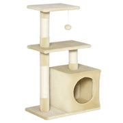 Arbre ¨¤ chat con piattaforme e nicchia ¨C zephmum ¨C beige 50x30x81.5cm