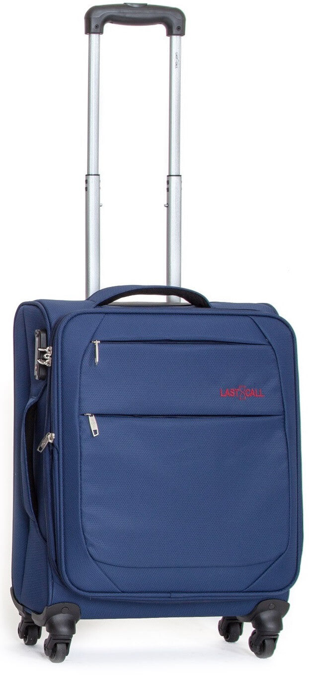 Trolley Valigia Bagaglio a Mano Morbida in Poliestere 4 Ruote TSA Ravizzoni Brooklyn Blu