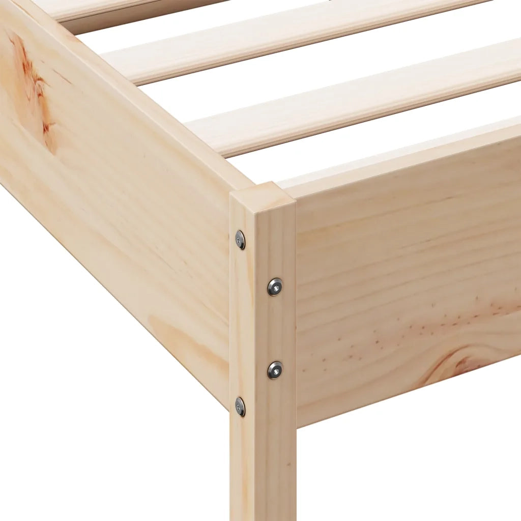 Letto singolo | Letto per adulti | Giroletto senza Materasso 75x190 cm in Legno Massello di Pino