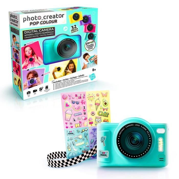 Canal Toys - Photo Creator - Fotocamera digitale Pop Colore Verde - Con scheda SD da 32 GB inclusa