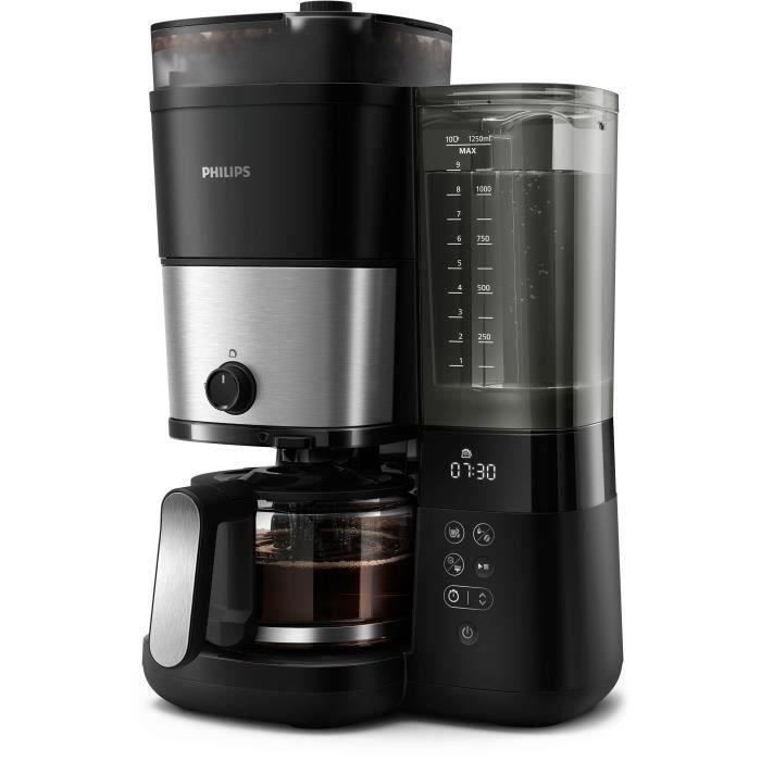 Caffettiera a filtro con macinacaffè integrato - PHILIPS - HD7888/01 - Fino a 10 tazze - 1,25 L - Nero / Argento