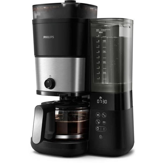 Caffettiera a filtro con macinacaffè integrato - PHILIPS - HD7888/01 - Fino a 10 tazze - 1,25 L - Nero / Argento