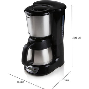 Caffettiera a filtro - DOMO - DO709K - 1000 W - 1 L - 8 tazze - Schermo LCD - Timer 24 ore - Acciaio inossidabile