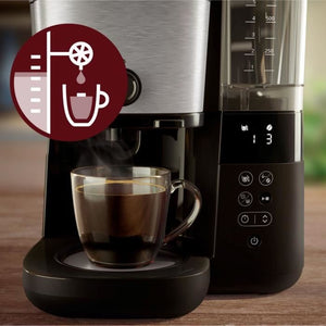 Caffettiera a filtro con macinacaffè integrato - PHILIPS - HD7888/01 - Fino a 10 tazze - 1,25 L - Nero / Argento