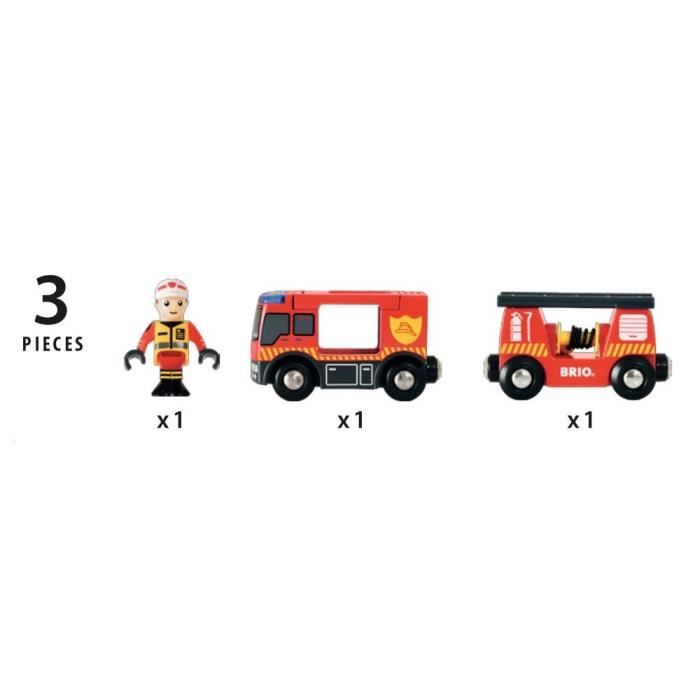 BRIO World - 33811 - Fire Truck Sound And Light - Giocattolo in legno