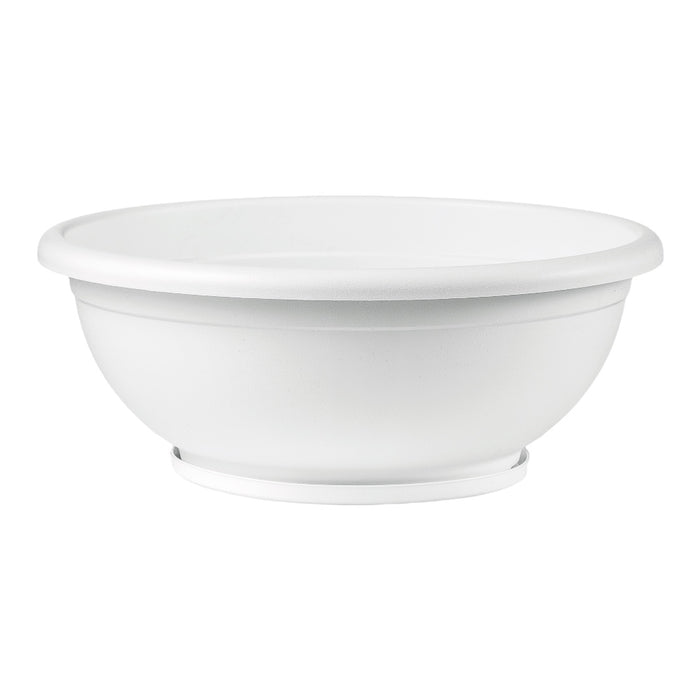 CIOTOLA NAXOS con sottovaso ad incastro Vaso BASSO fioriera Ø 40 cm VARI COLORI Color: BIANCO