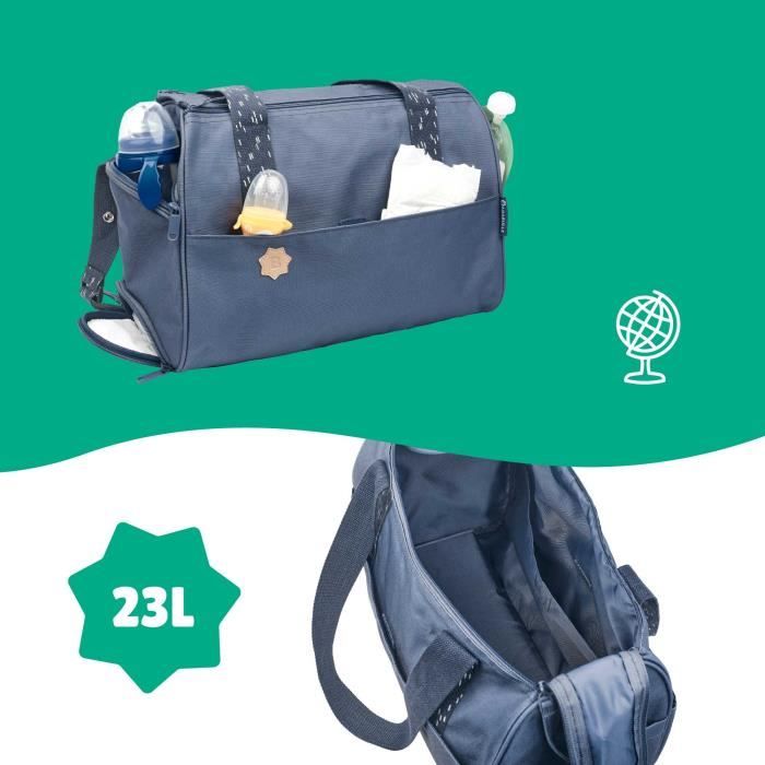 Borsa fasciatoio Badabulle Pocketstyle: fasciatoio, copertura isolante, custodia, accessori per passeggino inclusi, blu