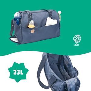 Borsa fasciatoio Badabulle Pocketstyle: fasciatoio, copertura isolante, custodia, accessori per passeggino inclusi, blu