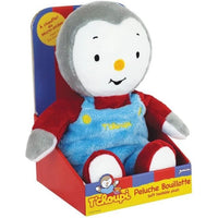 Borsa dell'acqua calda in peluche T'choupi +/- 21 cm con micro perle di argilla - JEMINI - Lenisce i dolori di stomaco e riscalda.