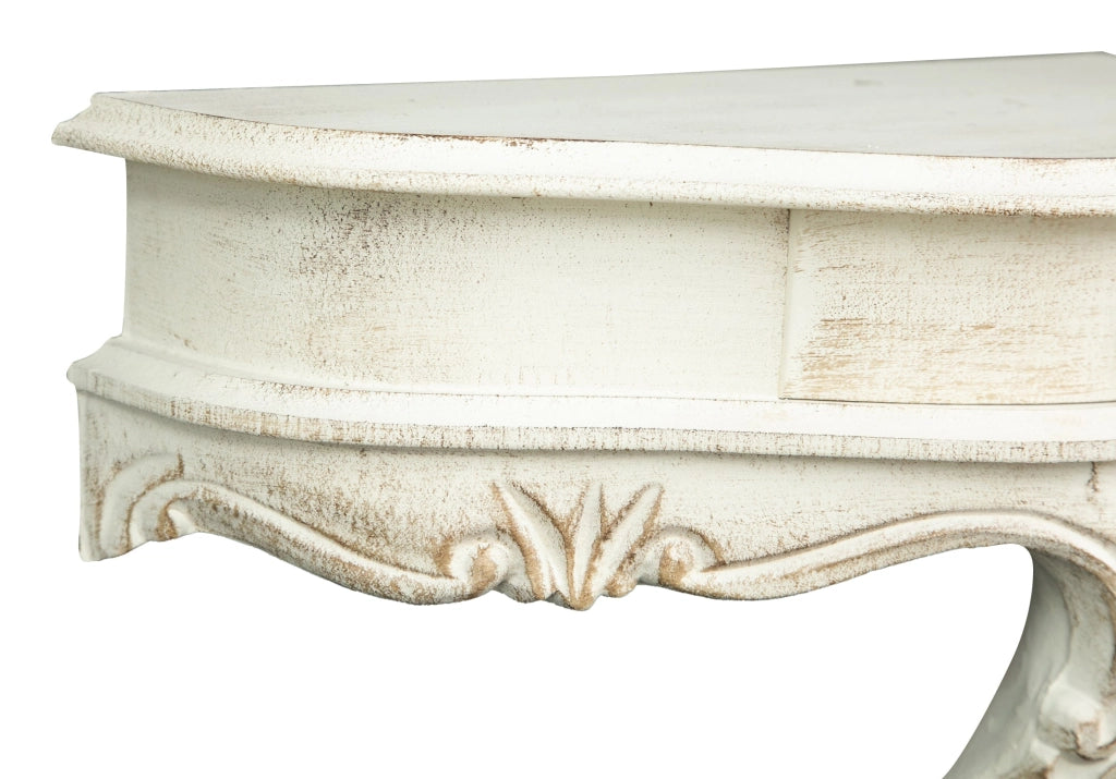 Biscottini Mensola a muro in legno finitura bianco anticato L43xPR21xH39 cm Made in Italy