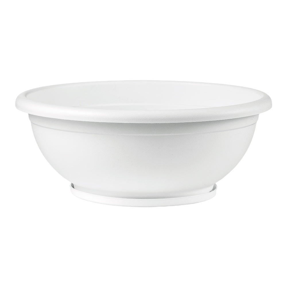 CIOTOLA NAXOS con sottovaso ad incastro Vaso BASSO fioriera Ø 50 cm VARI COLORI Color: BIANCO