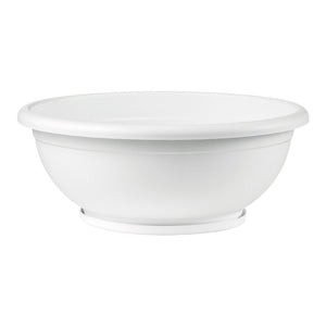 CIOTOLA NAXOS con sottovaso ad incastro Vaso BASSO fioriera Ø 50 cm VARI COLORI Color: BIANCO