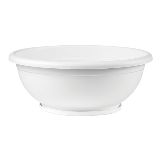 CIOTOLA NAXOS con sottovaso ad incastro Vaso BASSO fioriera Ø 50 cm VARI COLORI Color: BIANCO