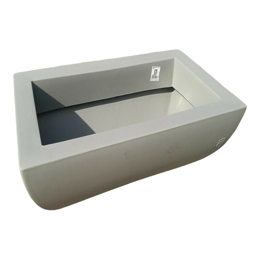 Vaso Fioriera CIOTOLA GENESIS QUADRATO RESINA 90x50 CM moderna VECA vari colori Color: GRIGIO