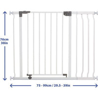 Barriera di sicurezza e prolunga 18 cm - DREAMBABY - LIBERTY - 1 barriera + 1 prolunga - 93-99 cm - Bianco