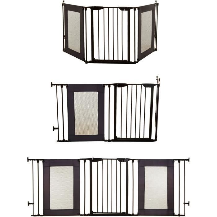 Barriera di sicurezza - DREAMBABY - DENVER - 3 pannelli - 85,5-200 x 74 cm - Bidirezionale - Nera