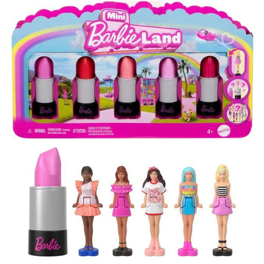 BARBIE Mini set di rossetti BarbieLand 6 con mini bambole - JBD26