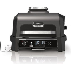Barbecue elettrico e affumicatore con termometro - NINJA - Woodfire Pro XL - OG850EU - Barbecue da esterno e friggitrice ad aria