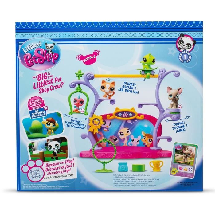 BANDAI - Littlest Pet Shop - Pets Got Talent Playset - Playset con 2 animali, decorazioni e accessori - BF00558