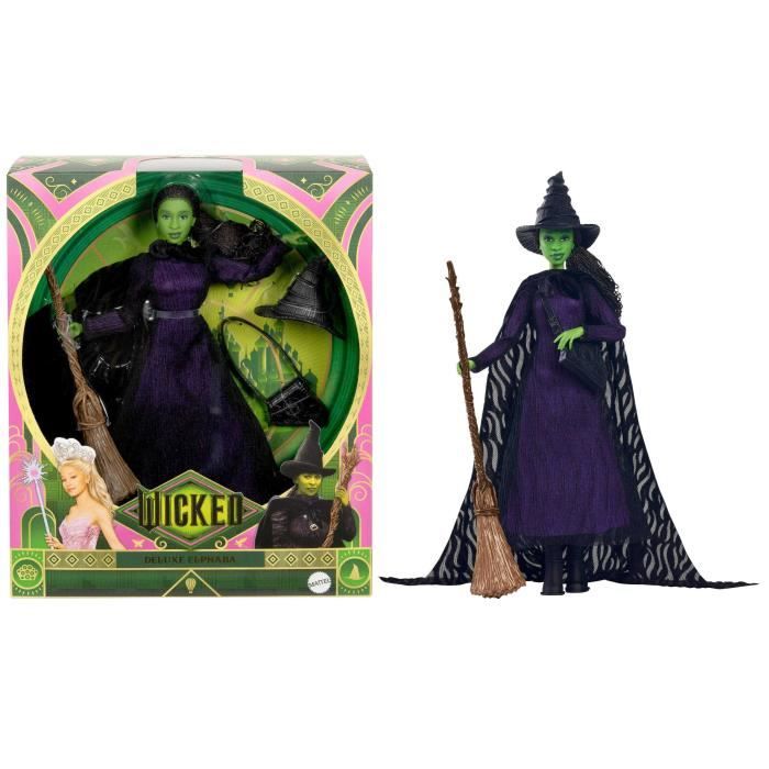 Bambola Mattel-Wicked-Elphaba con capelli intrecciati e pose multiple - Wicked - HXY38