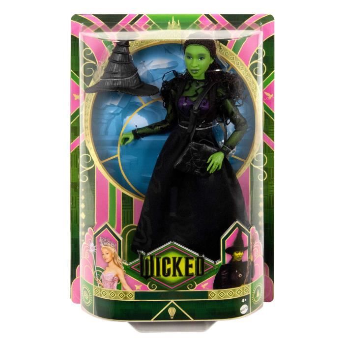 Bambola Mattel-Wicked-Elphaba con accessori e vestiti rimovibili - Wicked - HXT62