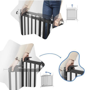 Badabulle Deco Pop Black Allungabile Barrier Security Fixation Pressure & Screw (63.5 - 106cm)