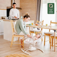 BADABULLE Altalena laterale, ultra comfort, arco gioco regolabile e removibile, colore lichene/verde acqua